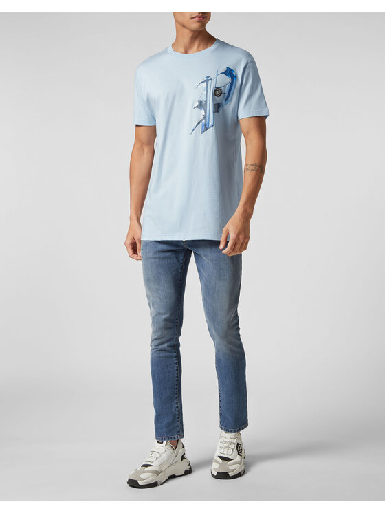 PHILIPP PLEIN PHILIPP PLEIN T-Shirt 901 Světle modrá Regular Fit