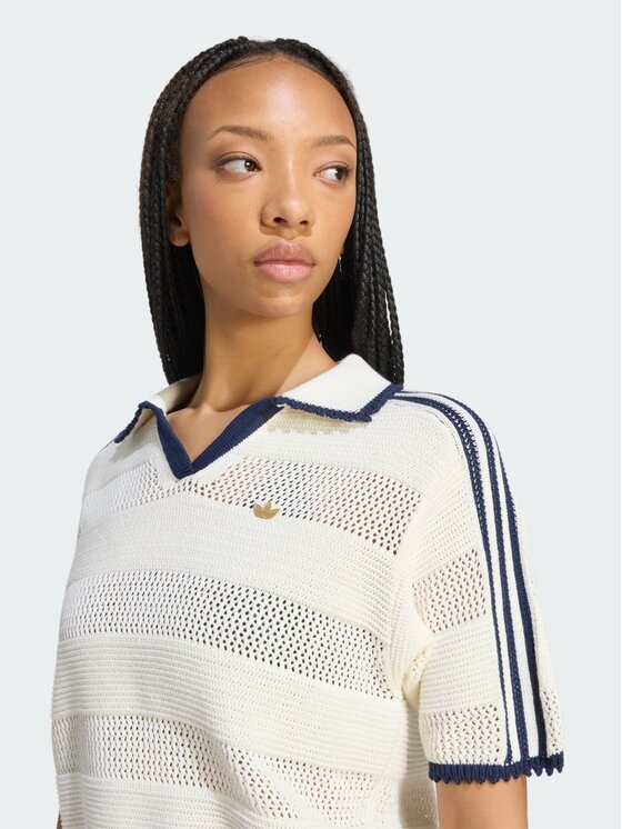 adidas adidas Polo 167786 Kremowy Regular Fit