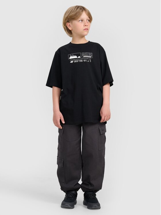 4F 4F T-Shirt 4FJRAW25TTSHM3065-20S Μαύρο Oversize