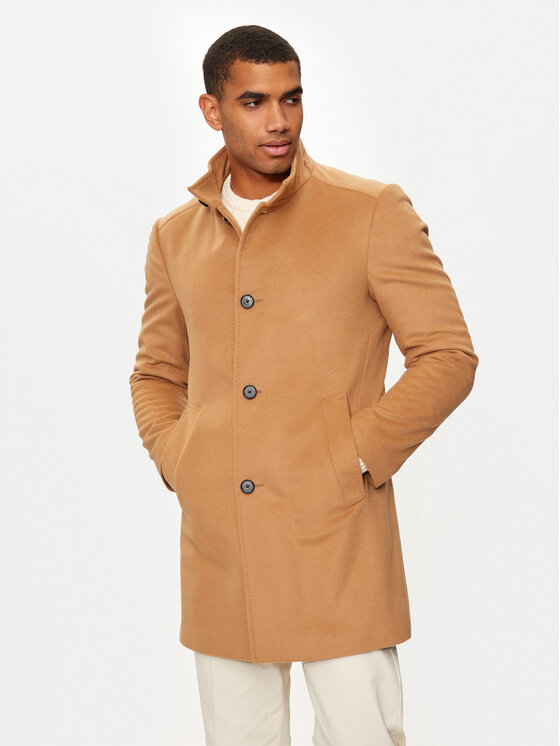 JOOP! Vlnený kabát 17 JC-21Maron 30044311 Hnedá Regular Fit