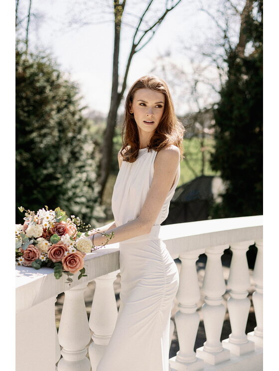 Aurora Aurora Sukienka wieczorowa Audery Ślubna Biały Feminine Fit