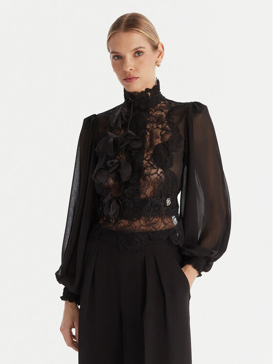 Babylon Babylon Bluză S00310 Negru Regular Fit