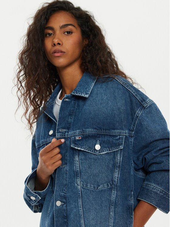 Tommy Jeans Tommy Jeans Τζιν μπουφάν Daisy DW0DW19745 Σκούρο μπλε Oversize