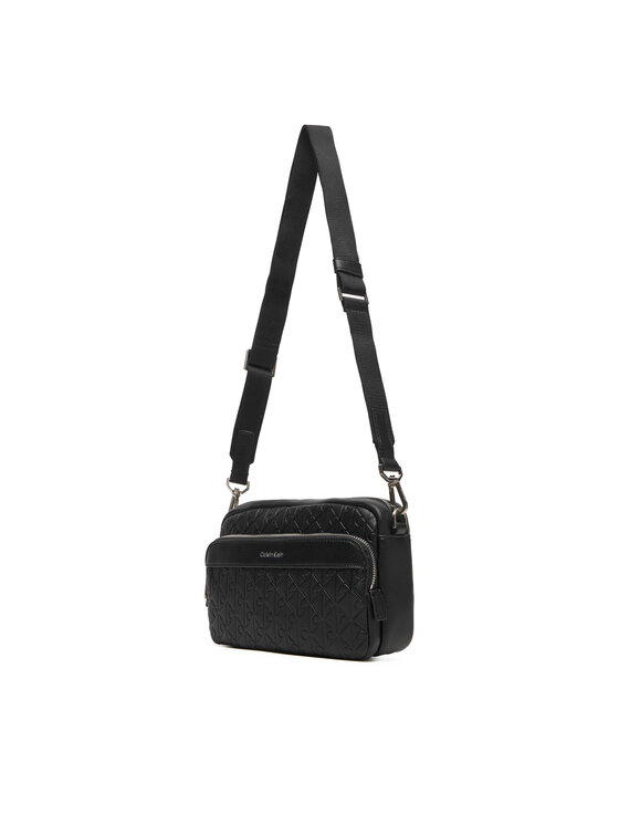 Calvin Klein Calvin Klein Taška cez rameno Emblem Emboss Camera Bag LV04D3203G Čierna