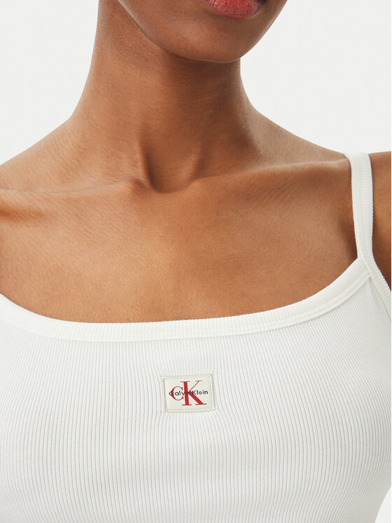 Calvin Klein Jeans Calvin Klein Jeans Top LV047F221G Biały Slim Fit
