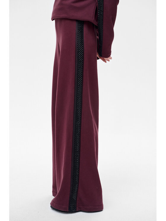 blue shadow blue shadow Spodnie damskie Disa Bordowy Regular Fit