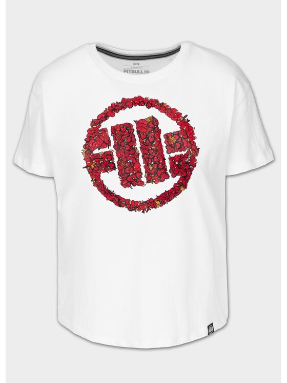 PITBULL PITBULL T-Shirt LOGO HEARTS Biały Regular Fit