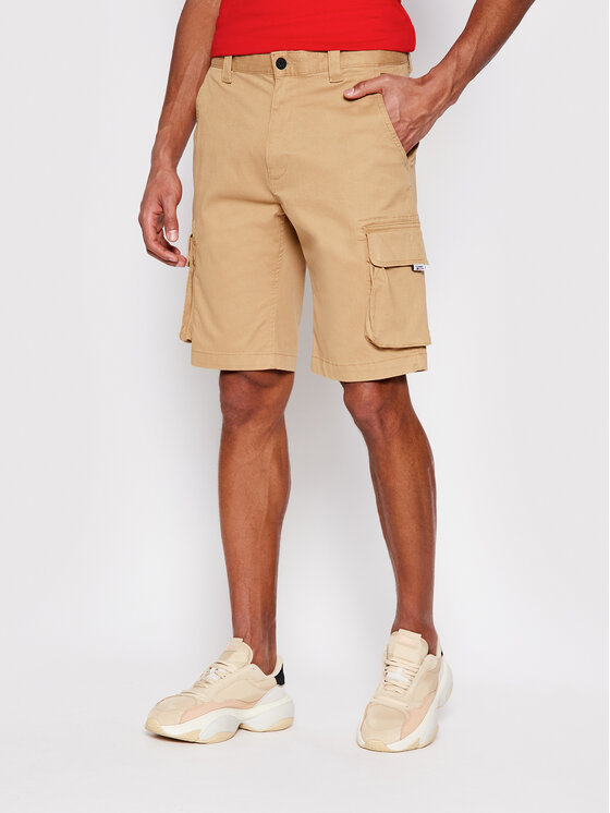Tommy Jeans Medžiaginiai šortai Washed Cargo DM0DM11078 Smėlio Regular Fit  • Modivo.lt