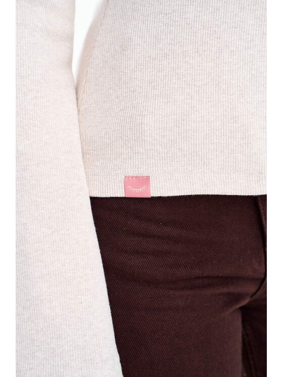 NAOKO NAOKO Longsleeve Blank Space Beżowy Regular Fit
