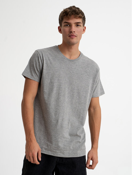 Urban City Urban City T-Shirt Koszulka Z Krótkim Rękawem Szara Melanżowa UrbanCity No Logo S Szary Regular Fit