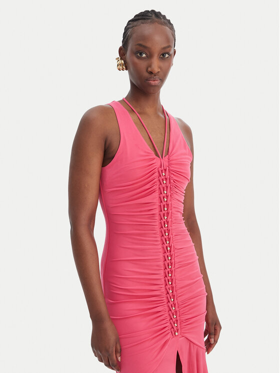 Just Cavalli Just Cavalli Abito da cocktail 80PAOB01 CJB04 Rosa Slim Fit