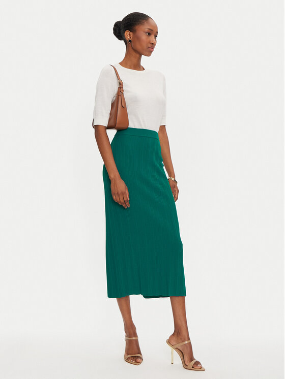 Sisley Sisley Bleistiftrock 1WTHM000C Grün Slim Fit