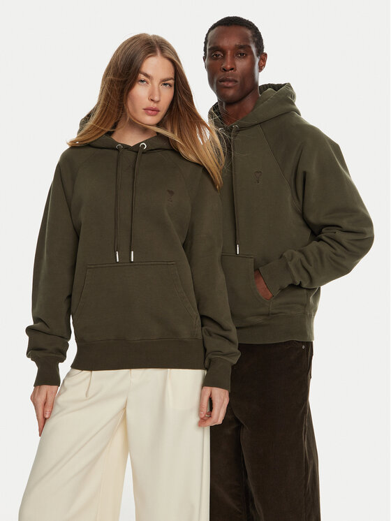 AMI PARIS AMI PARIS Pulóver USW240 JE0091 Khaki Regular Fit