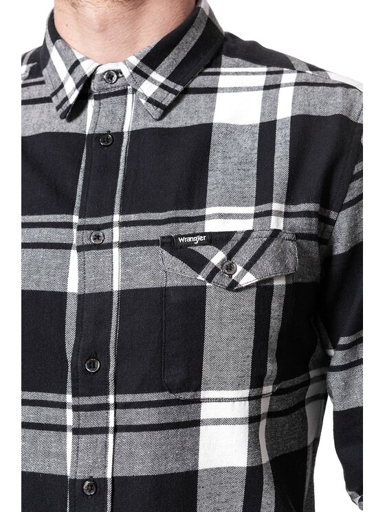Wrangler Wrangler Camicia 1PKT FLAP SHIRT Bianco Regular Fit