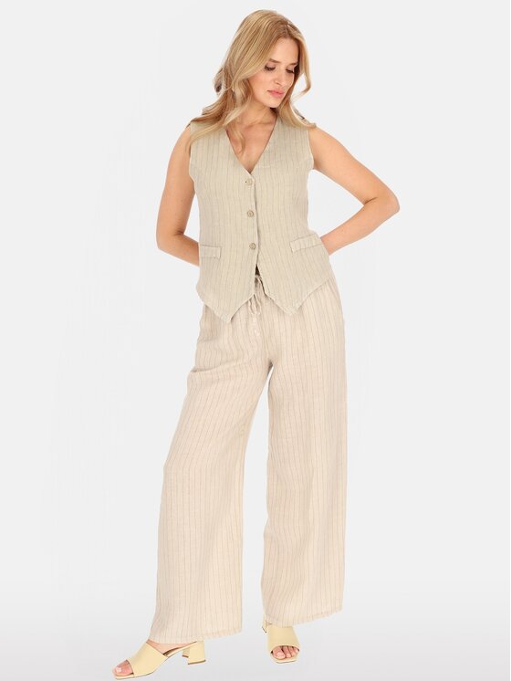 Perso Perso Kamizelka CHCE255487F Beżowy Regular Fit