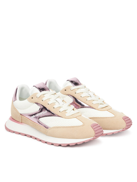 KARL LAGERFELD KARL LAGERFELD Sneakersy Kairo Lo Lace Mix II KL61124E 4TP Beżowy