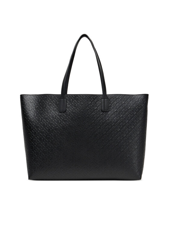 Tommy Hilfiger Tommy Hilfiger Torebka Th Icon Tote Mono AW0AW17687 Czarny