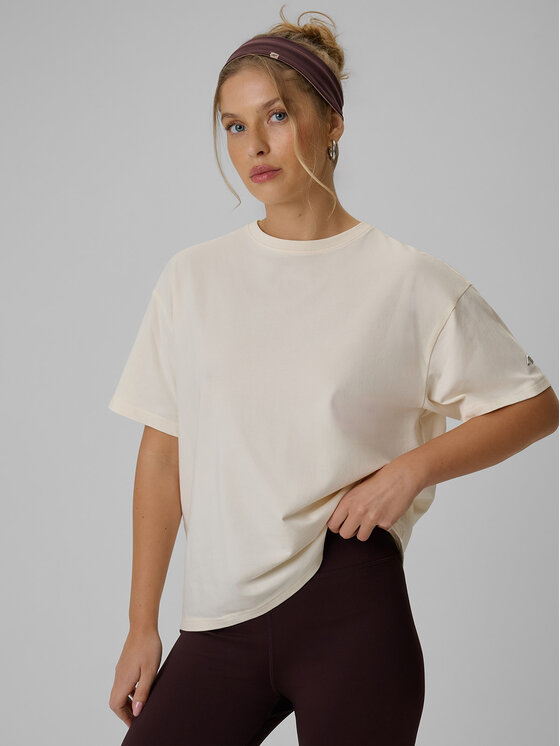 4F 4F T-Shirt BASIC+ Kremowy Loose Fit