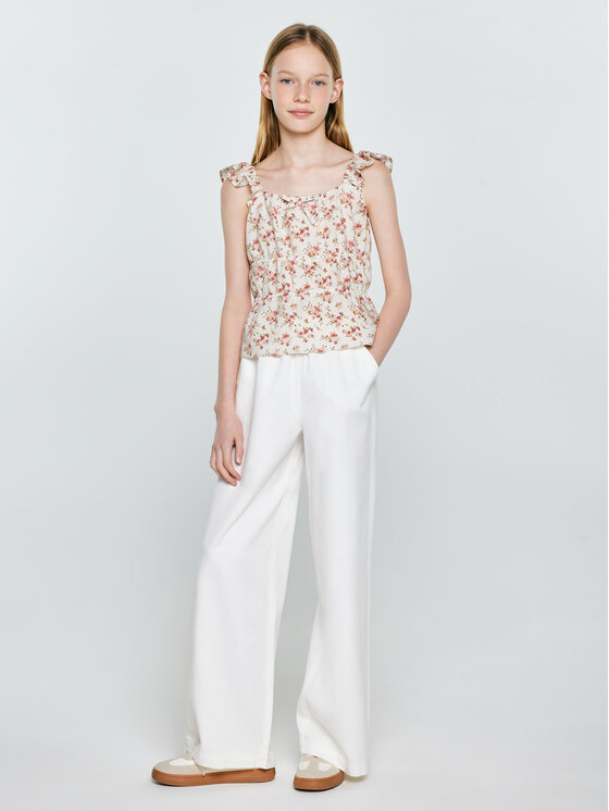 BIG STAR BIG STAR Bluzka WERIA Kremowy Basic Fit