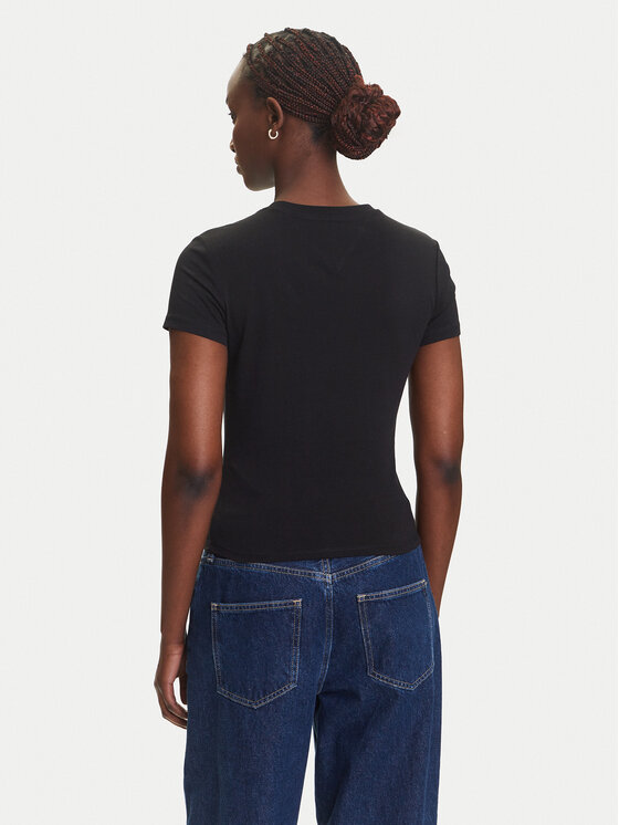 Tommy Jeans Tommy Jeans T-Shirt Linear DW0DW21164 Czarny Slim Fit