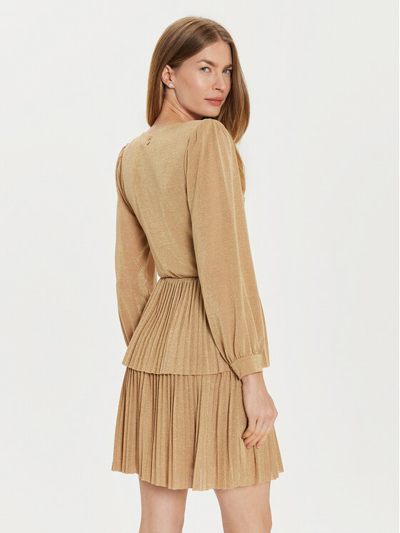 Artigli Artigli Sukienka koktajlowa ACAB000583 Złoty Regular Fit