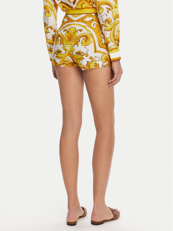 Dolce&Gabbana Dolce&Gabbana Szövet rövidnadrág FTBVIT FI5JV Sárga Regular Fit
