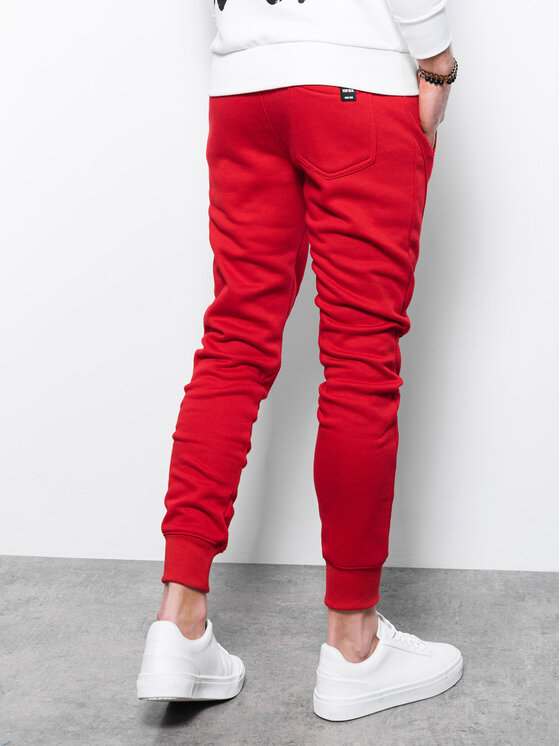 Ombre Ombre Joggery OM-PABS-0134 Czerwony Regular Fit