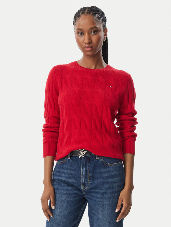 Tommy Hilfiger Tommy Hilfiger Пуловер WW0WW43586 Червен Regular Fit