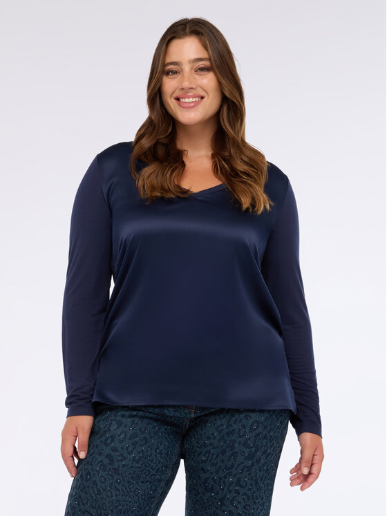 Fiorella Rubino Fiorella Rubino Bluzka G251L008563N034 Niebieski Regular Fit