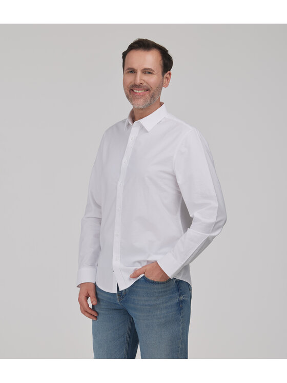Lee Cooper Lee Cooper Koszula jeansowa VAN Biały Regular Fit