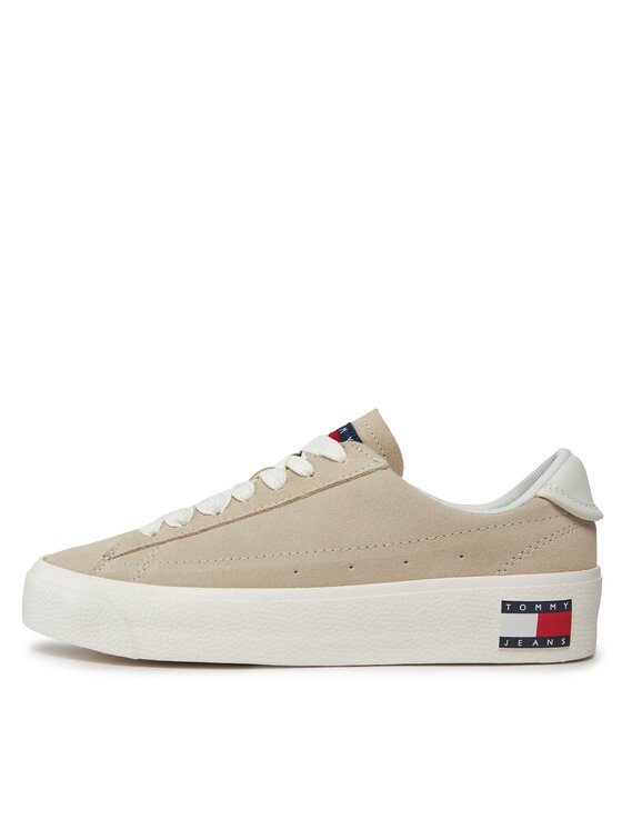 Tommy Jeans Tommy Jeans Laisvalaikio batai Tjw Vulc Flatform Suede Sneaker EN0EN02519 Smėlio