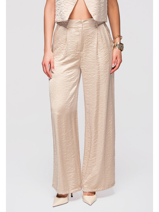 Ombre Ombre Spodnie materiałowe OW-PA-E0002 Khaki Relaxed Fit