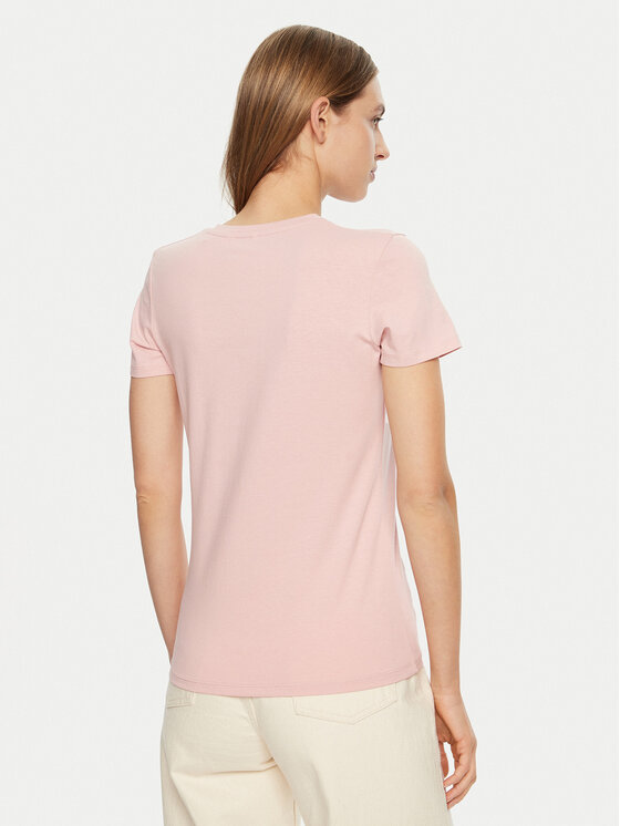 Guess Guess T-shirt O5RI01 KBBU1 Ružičasta Slim Fit