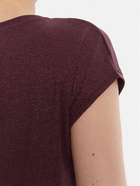 ONLY ONLY Tricou Silvery 15136069 Vișiniu Loose Fit