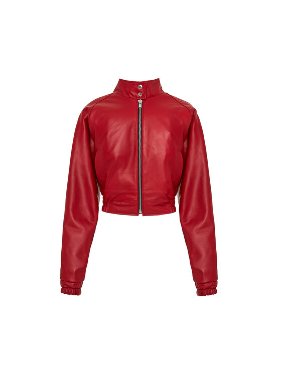 Mimika Mimika Kurtka skórzana Bomber n^5 wersja ze stójką Rumor Czerwony Oversize