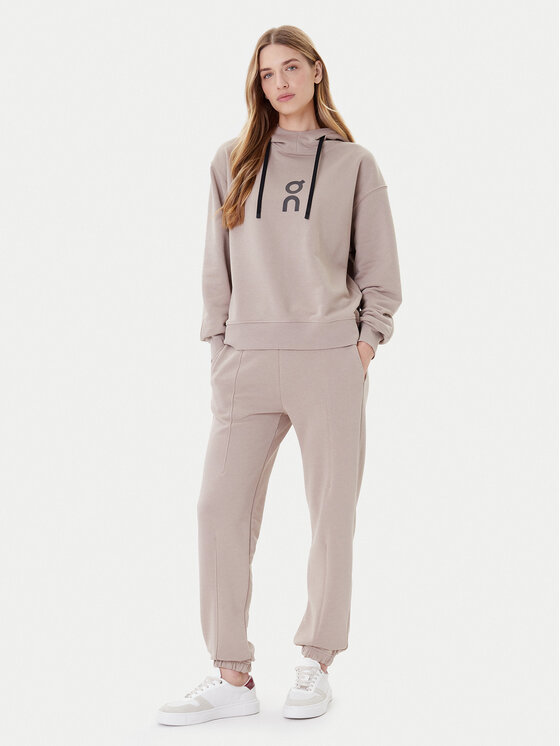 On On Donji dio trenerke Club Pants 1WE1005 Bež Relaxed Fit