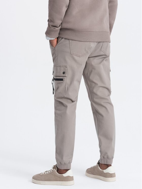 Ombre Ombre Joggery OM-PAJO-0125 Beżowy Cargo Fit