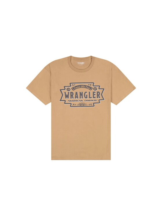 Wrangler Wrangler T-Shirt AMERICANA TEE Żółty Regular Fit