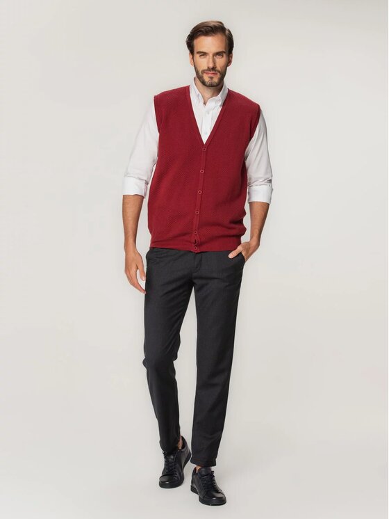 Willsoor Willsoor Kamizelka 71876 Bordowy Regular Fit