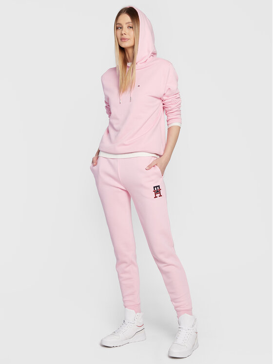 Tommy Hilfiger Tommy Hilfiger Donji dio trenerke Monogram Emb WW0WW37435 Ružičasta Regular Fit