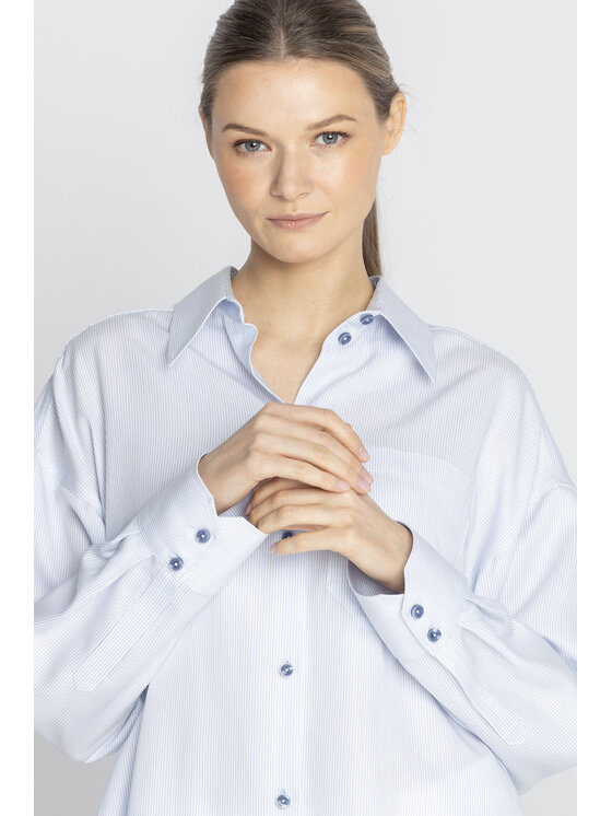 Deni Cler Milano Deni Cler Milano Koszula W-DC-1439-F2-E9-55-1 Niebieski Loose Fit