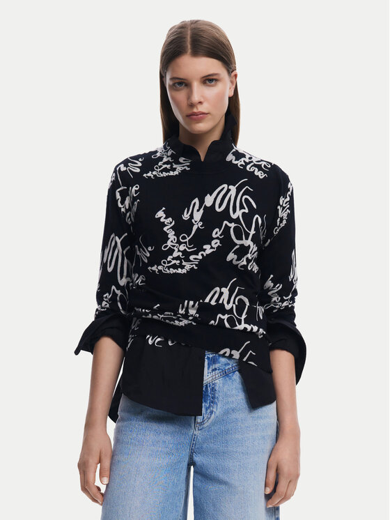 Desigual Desigual Sweater 25SWJF04 Fekete Regular Fit