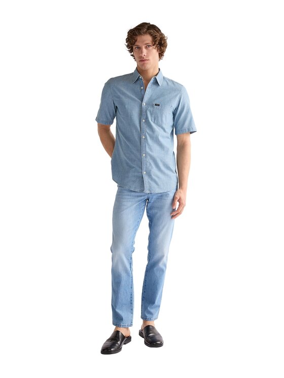 Wrangler Wrangler Koszula 112378075 Niebieski Regular Fit