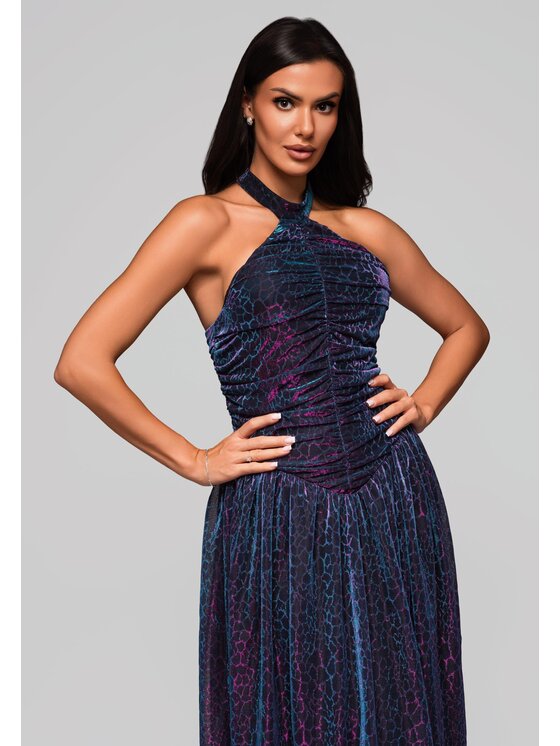 Ombre Ombre Sukienka wieczorowa LA-OM-DLR217 Kolorowy Regular Fit