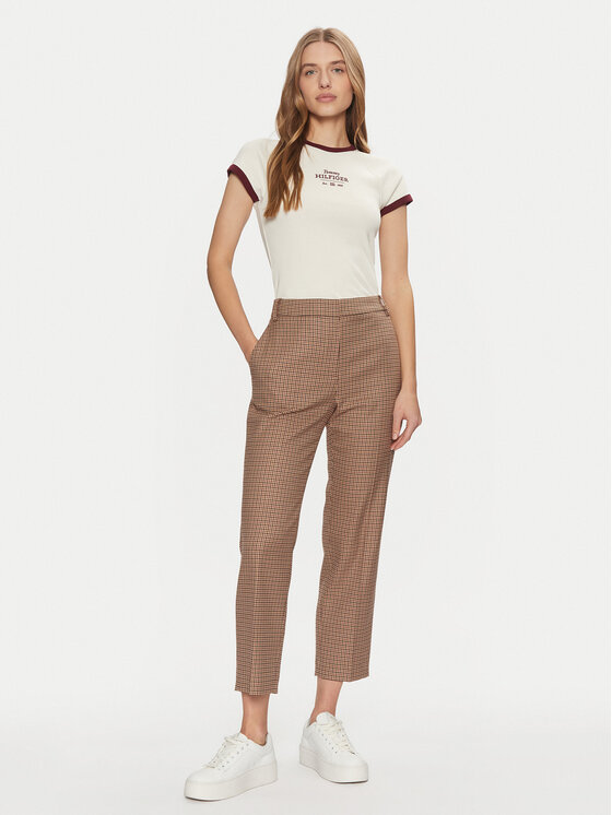 Tommy Hilfiger Tommy Hilfiger T-särk WW0WW43898 Beež Slim Fit