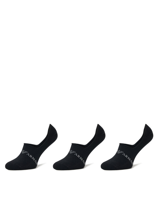 Emporio Armani Underwear Súprava 3 párov krátkych pánskych ponožiek 306227 4F254 50620 Čierna
