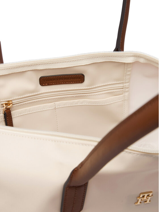 Tommy Hilfiger Tommy Hilfiger Borsetta Popette Tote AW0AW17711 Écru