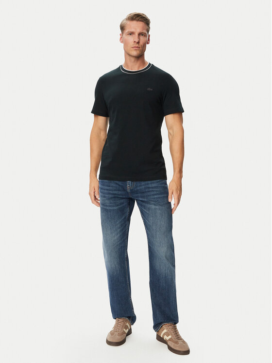 Lacoste Lacoste Тишърт TH8174 Тъмнозелен Regular Fit