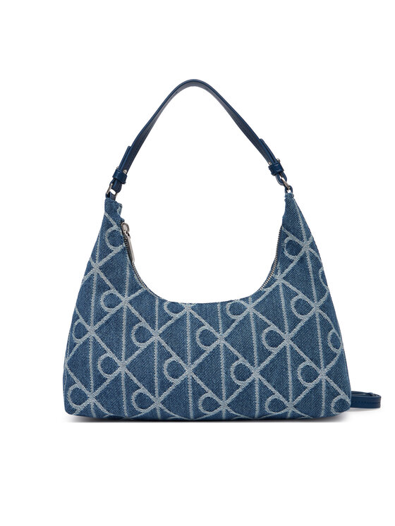 Calvin Klein Calvin Klein Geantă Emblem Aop Denim Shoulder Bag LV04F3431G Albastru