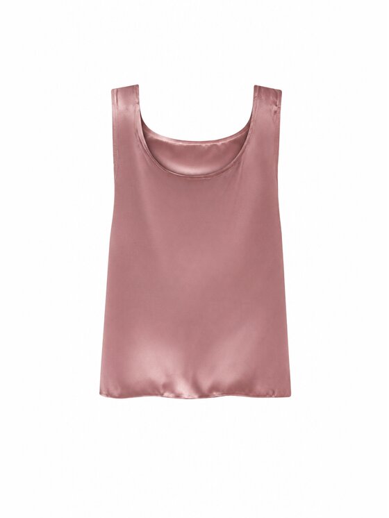 Cat&Cat Cat&Cat Top jedwabny basic Różowy Regular Fit